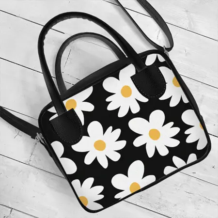 Dámská kabelka Kitto – sametový potisk Heřmánek