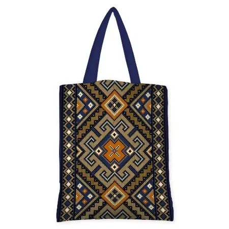 Kabelka original Hnědý a modrý ornament