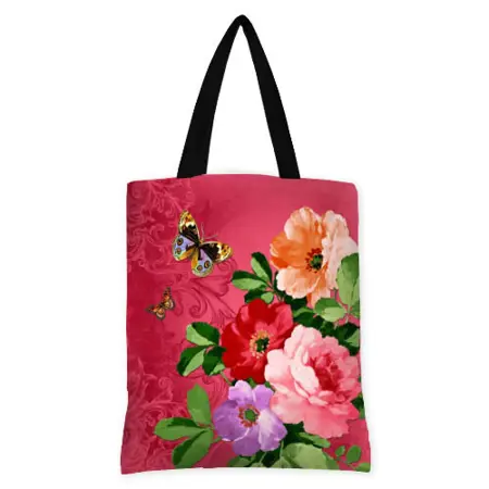 Kabelka original Květiny a motýl