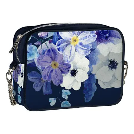 Kabelka na řetízku Cherie Něha na modrém pozadí