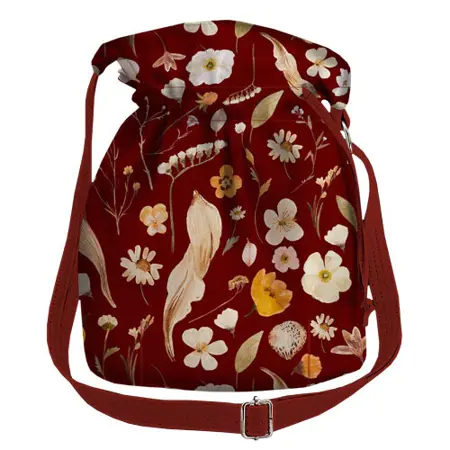 Dámská kabelka torba Květiny na vínovém pozadí