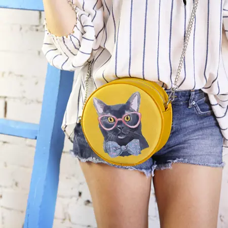 Kabelka tablet Kočka s brýlemi