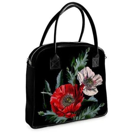  Kabelka s potiskem Oxford Červený a bílý mák