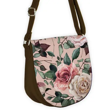 Kabelka saddle Růže na pudrovém pozadí