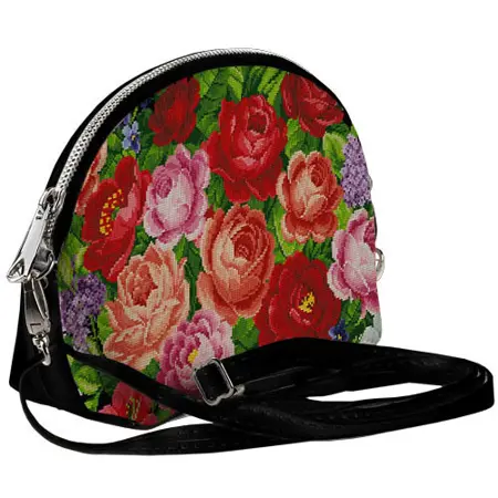 Mini kabelka  Coquette Květinová výšivka (stylizace)