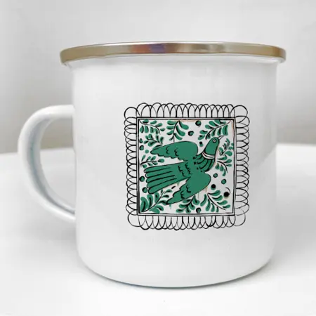 Smaltovaný hrnek Camper Pták