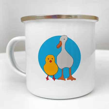 Smaltovaný hrnek Camper Duck and Chicken
