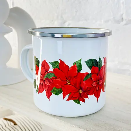 Smaltovaný hrnek Camper  vánoční hvězda