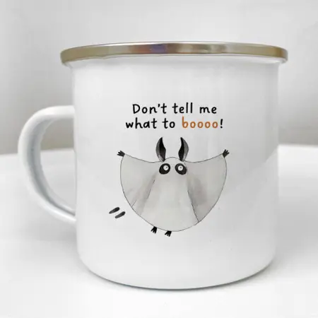 Smaltovaný hrnek Camper Don't tell me what to boooo!