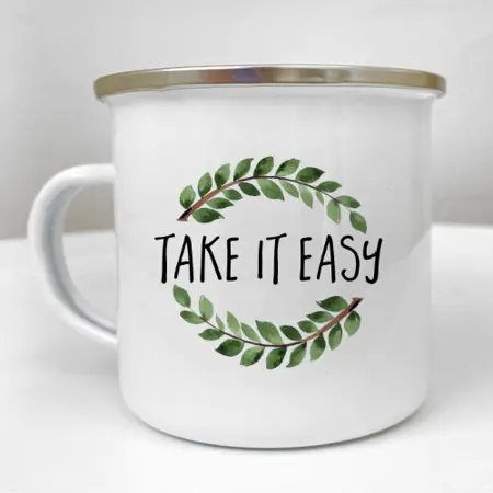 Smaltovaný hrnek Camper Take it easy