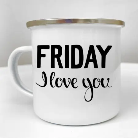 Smaltovaný hrnek Camper   Friday I love you