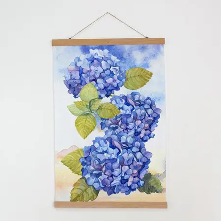 Látkový plakát na zeď Hortenzie