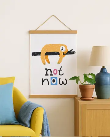 Látkový plakát na zeď Not now