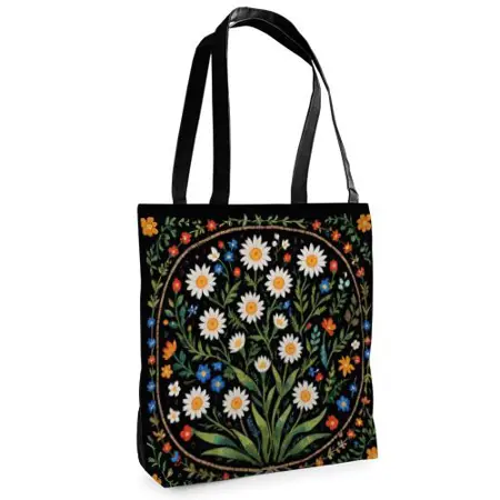 Textilní taška Tenderness Sedmikrásky a další – stylový shopper na zip