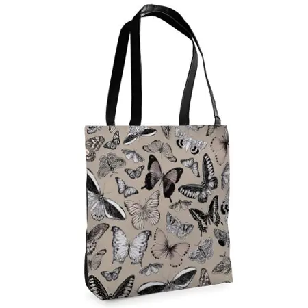 Textilní taška Tenderness Motýli – stylový shopper na zip