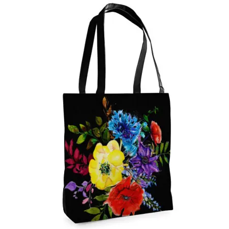 Textilní taška Tenderness Malebná kytice – stylový shopper na zip