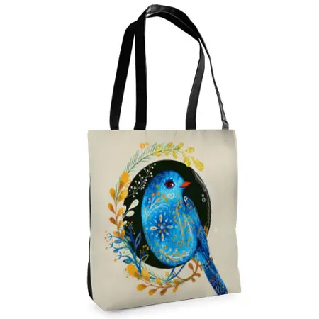 Textilní taška Tenderness Pták v pohádkové zahradě – stylový shopper na zip