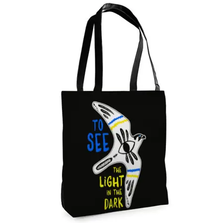 Textilní taška Tenderness To see the light in tne dark – stylový shopper na zip