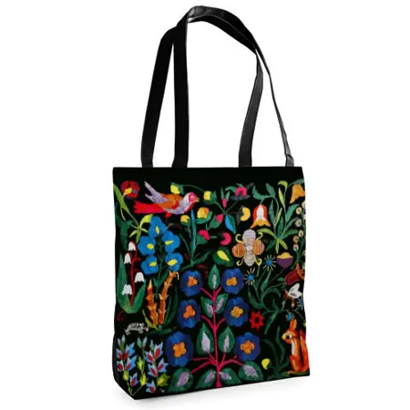 Textilní taška Tenderness Květinová nálada s veverkou – stylový shopper na zip