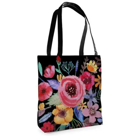 Textilní taška Tenderness Barvy květů – stylový shopper na zip