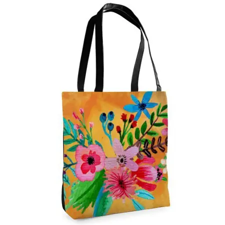 Textilní taška Tenderness barevné květy– stylový shopper na zip