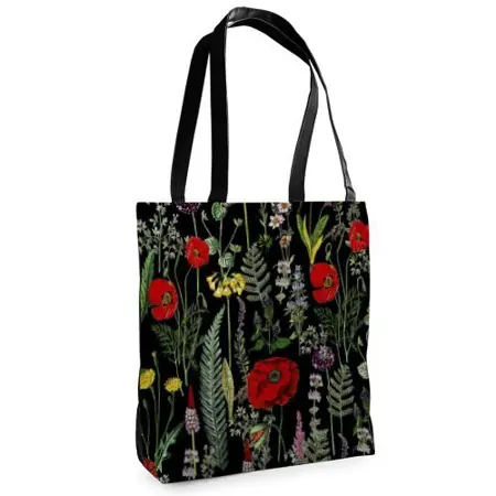 Textilní taška Tenderness Červené máky– stylový shopper na zip