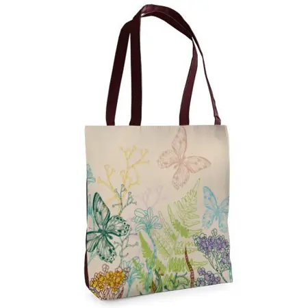 Textilní taška Tenderness Jaro a motýli – stylový shopper na zip