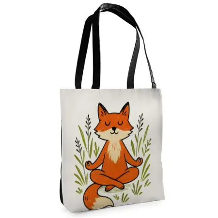 Textilní taška Tenderness Lišková meditace– stylový shopper na zip