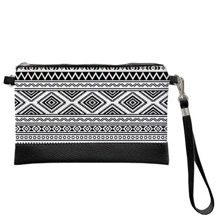 Malá kabelka přes rameno Černá a bílá ozdoba