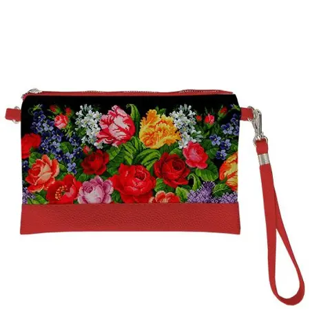 Malá kabelka přes rameno Květiny. Výšivka (stylizace)