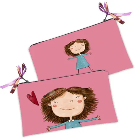 Kosmetická taška MINI – malá látková taštička s potiskem Dávám ti celý svět!