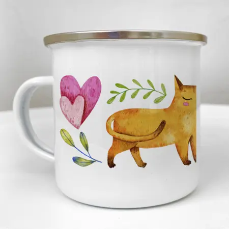 Smaltovaný hrnek Camper люблю тебе