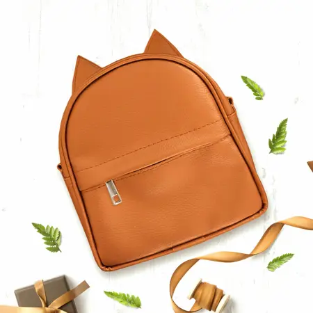 Mini batůžek s oušky hnědý