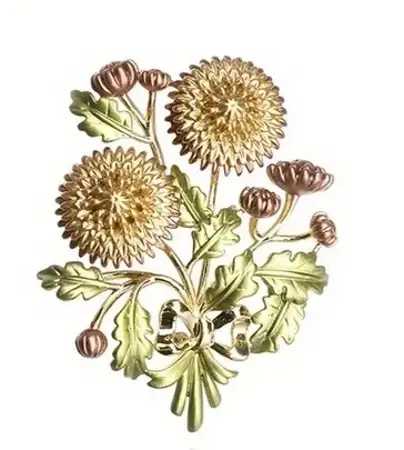Brož Zlaté květy 4,6 × 3,7 cm