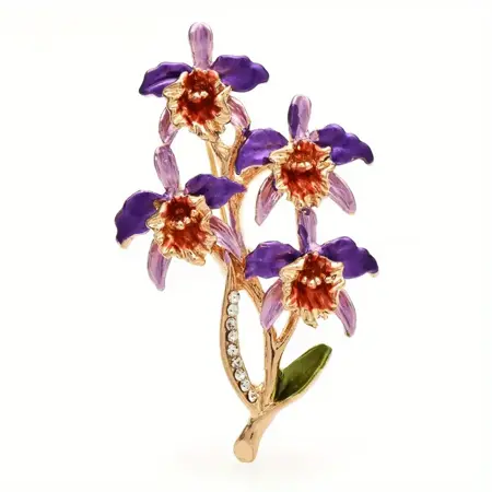 Brož Orchidej 5,7 × 3,4 cm