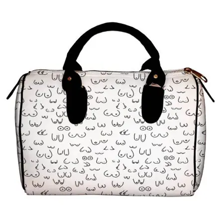 Dámská kabelka Barrel – textilní potisk prsa