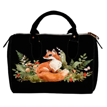 Dámská kabelka Barrel – textilní potisk Liška