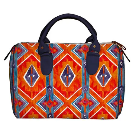 Dámská kabelka Barrel – textilní potisk Ornament 