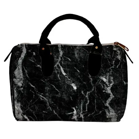 Dámská kabelka Barrel – textilní potisk mramor