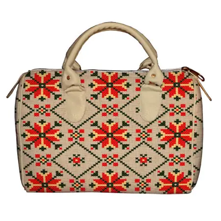 Dámská kabelka Barrel – textilní potisk ornament