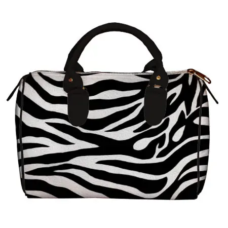 Dámská kabelka Barrel – textilní potisk zebra