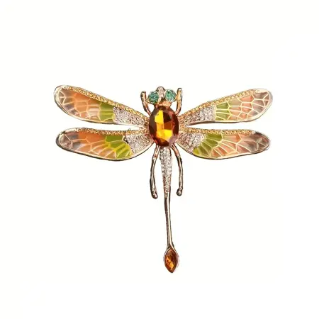 Extravagantní velká brož Vážka 9 × 7,8 cm