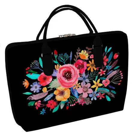Taška Sakvoyage na notebook Květiny na černém pozadí