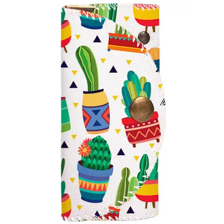 Klíčenka do kabelky – barevná kapsička na klíče s karabinkami Kaktus