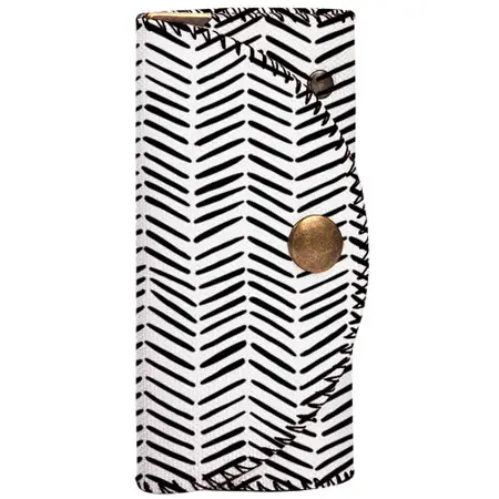 Klíčenka do kabelky – barevná kapsička na klíče s karabinkami Černobílé linky