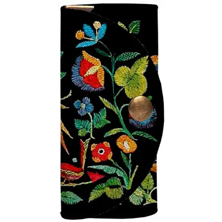 Klíčenka do kabelky – barevná kapsička na klíče s karabinkami  květiny