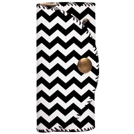 Klíčenka do kabelky – barevná kapsička na klíče s karabinkami Černobílé klikaté vzory