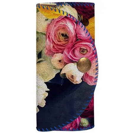 Klíčenka do kabelky – barevná kapsička na klíče s karabinkami Růže