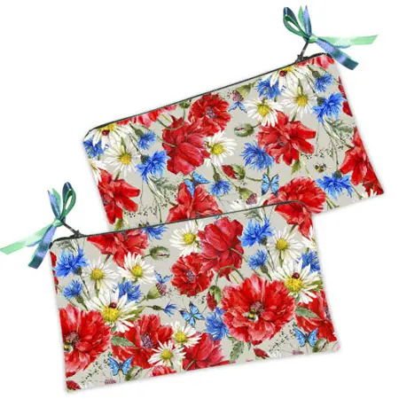 Kosmetická taška MINI – malá látková taštička s potiskem Květiny