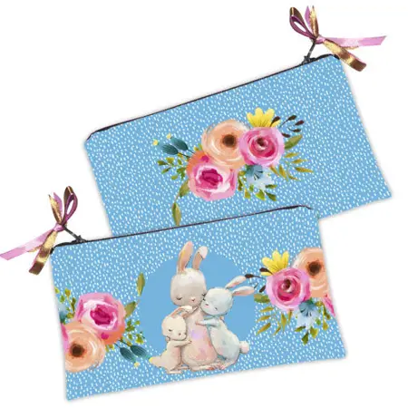 Kosmetická taška MINI – malá látková taštička s potiskem Králíčci